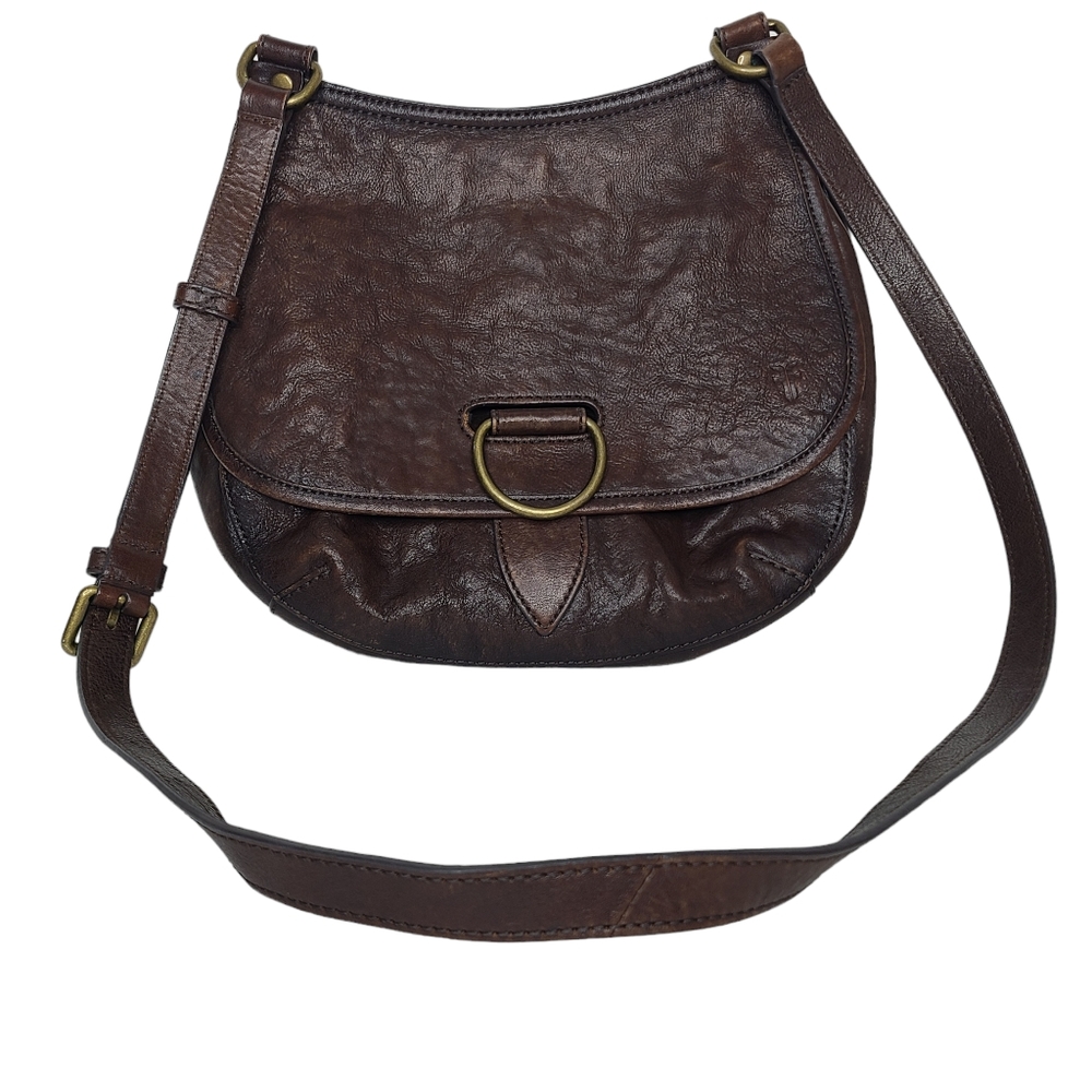 Frye Dark Brown Leather Crossbody Bag